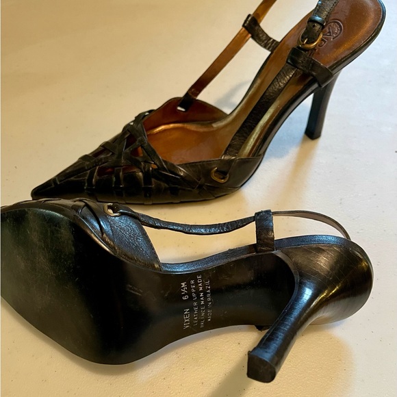 Carlos Brand Black Sling Backs size 6 1/2 - Picture 3 of 4